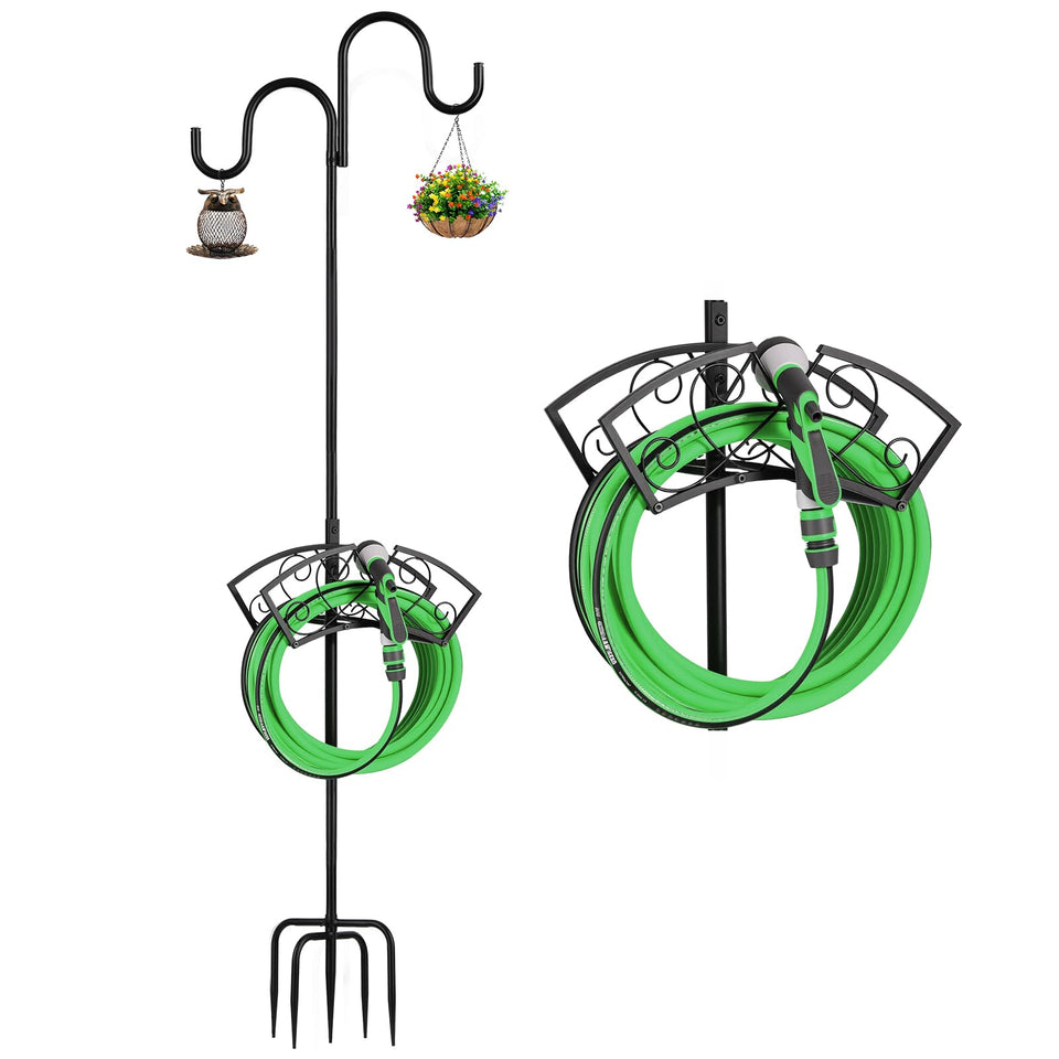Faankiton garden hose holder 2-in-1 outdoor hanger keeps hoses organized.