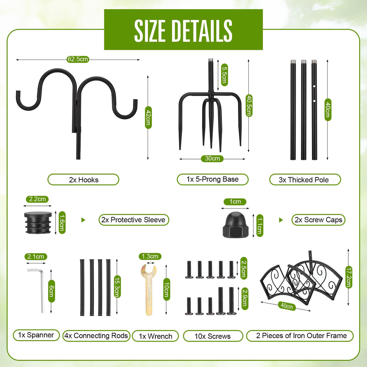 Faankiton upgraded 88-inch freestanding hose stand in a garden setting.