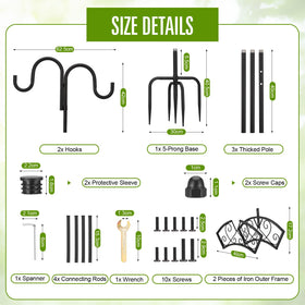 Faankiton upgraded 88-inch freestanding hose stand in a garden setting.