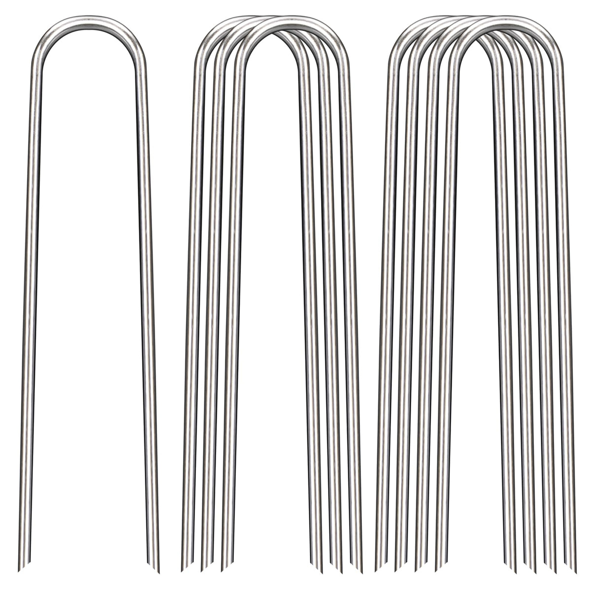 FAAYUCK 12-inch galvanized landscape stake top view for secure ground anchoring