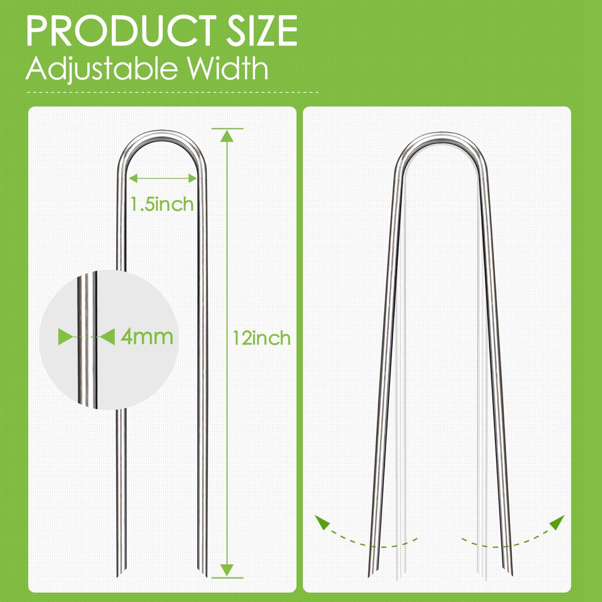 FAAYUCK 8-gauge stake close-up shows sharp beveled edge for easy penetration