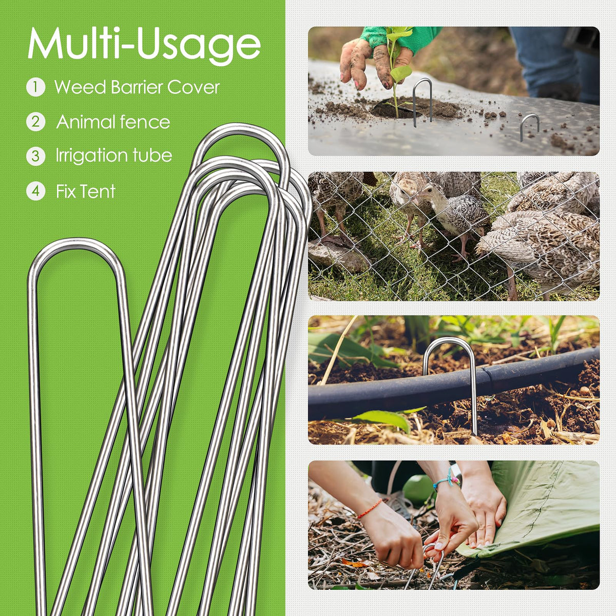 FAAYUCK ground stakes anchoring fences with durable weather resistance