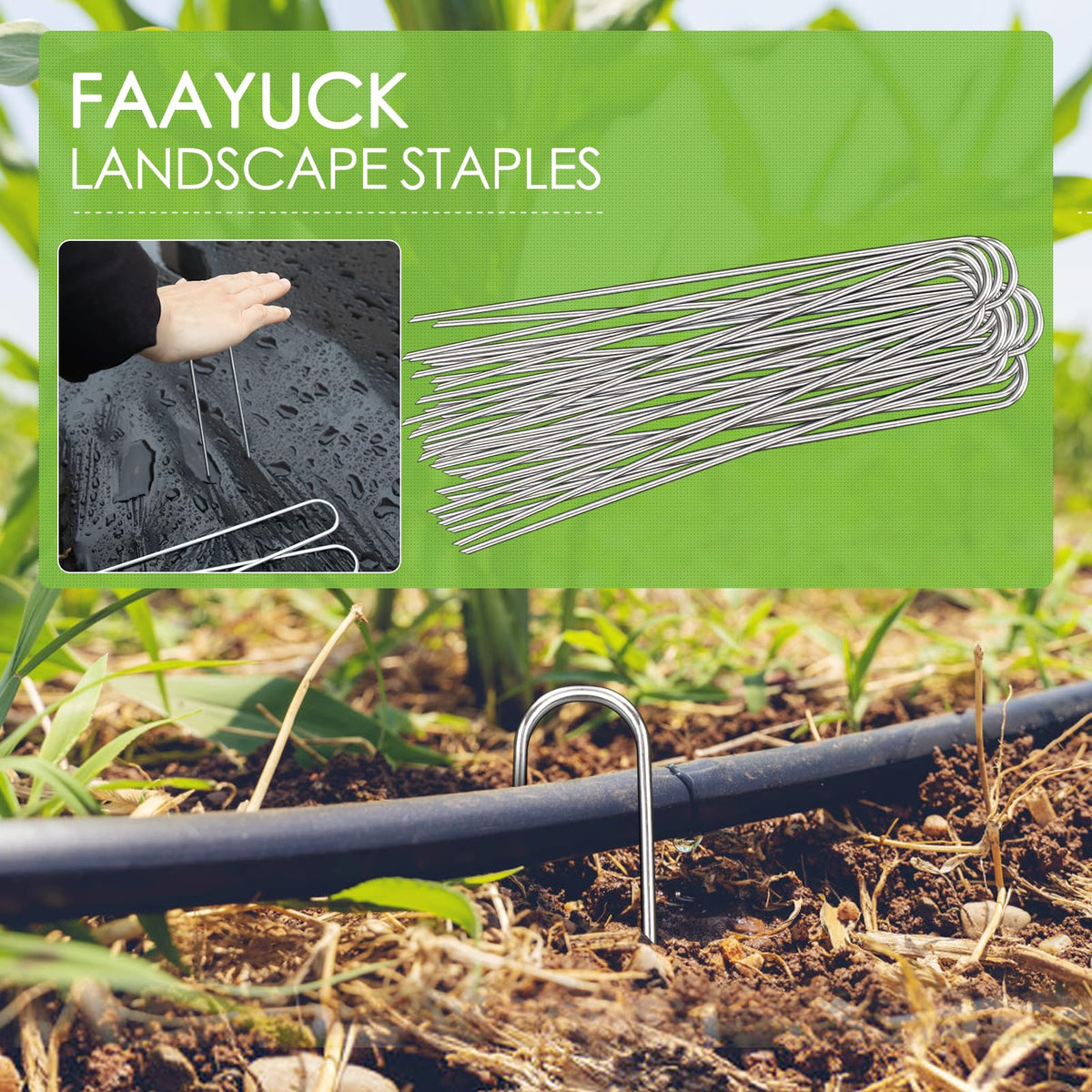 FAAYUCK multi-use stakes suitable for fabric, tarps, hoses, tents, and fences