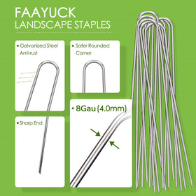 FAAYUCK weed-barrier stake being inserted to fix fabric neatly