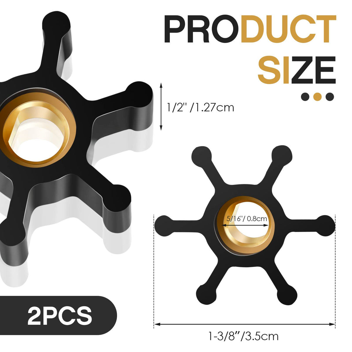 Fabbay impeller inserted inside pump with D-shape for 5/16 shaft compatibility