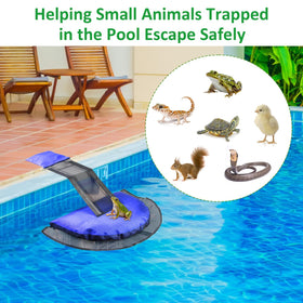 Fabflame dark-blue pool ramp for durable outdoor use.