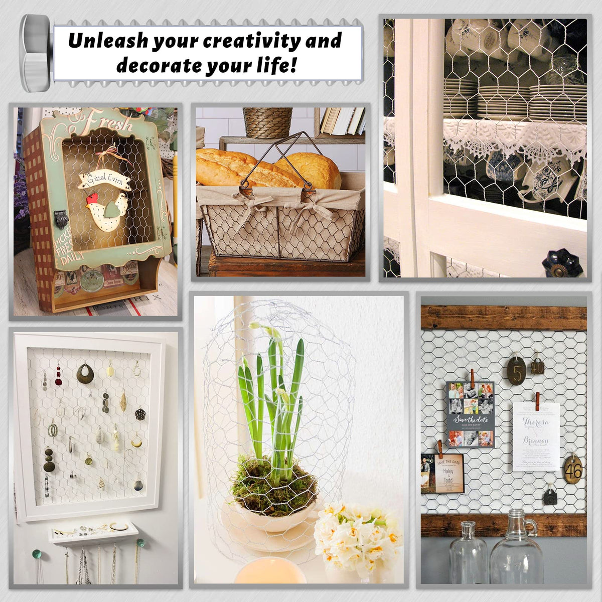 Fabulas DIY crafts with chicken wire for decorative projects
