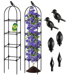 Fabulas Garden Obelisk Trellis 6ft assembly setup for climbing plants.