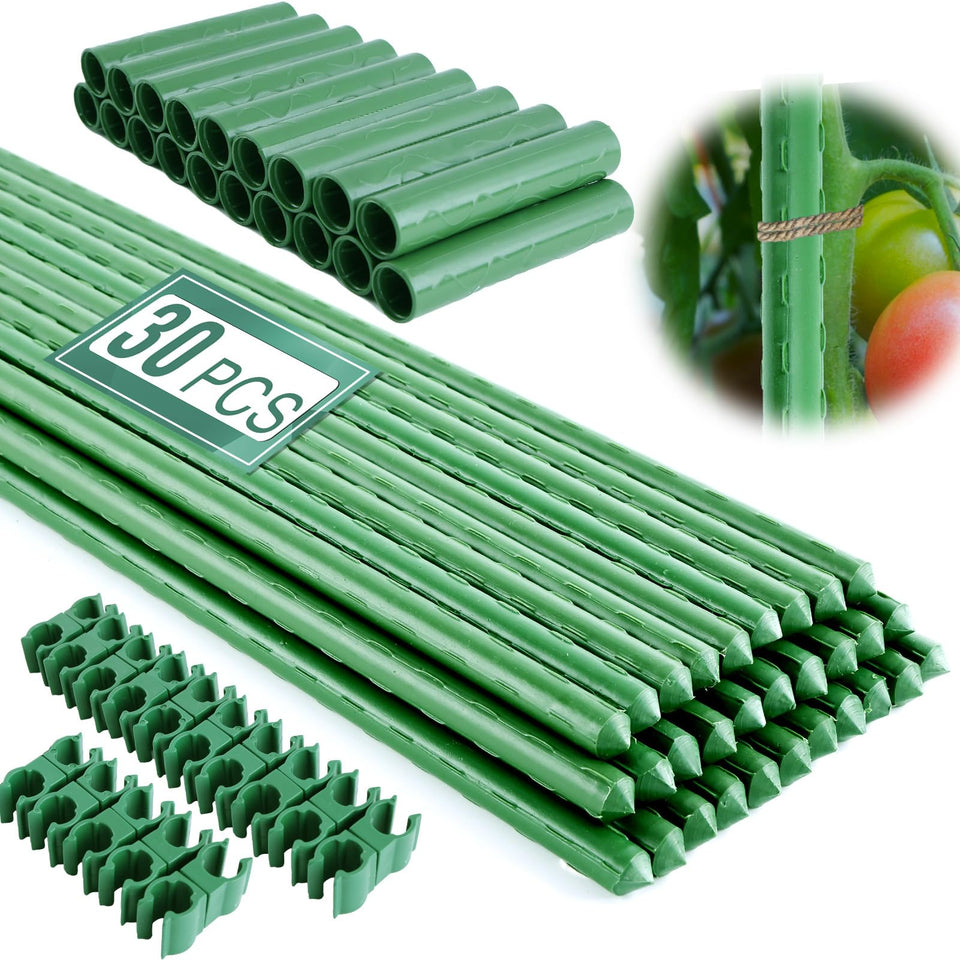 Fabulas garden stakes 16-inch with green coating provide stable support for climbing plants.
