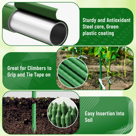 Fabulas green-finish stake blends with plants for discreet support.