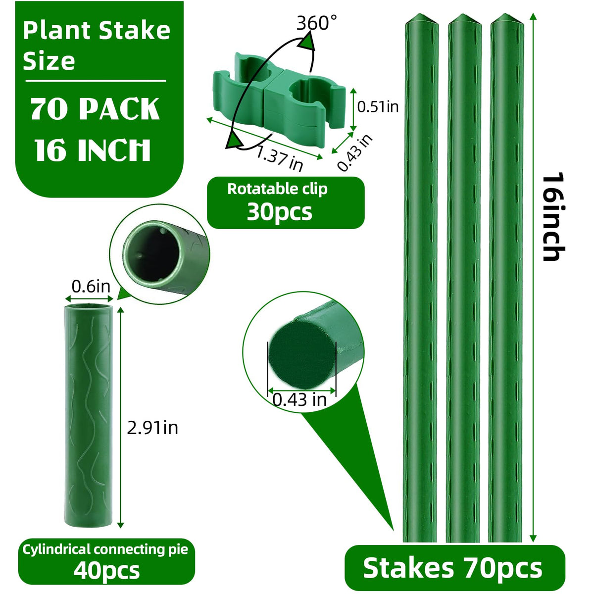 Fabulas connectors 40 extend stake length for taller plant support