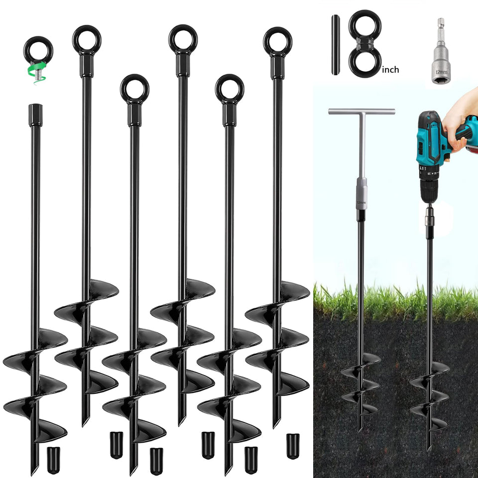 Fabulas ground anchors 18-inch closeup showing sturdy metal construction for secure setups.