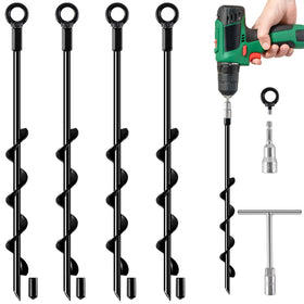 Fabulas ground anchors 18inch 4pack ensure deep, secure footing for sheds and trampolines.