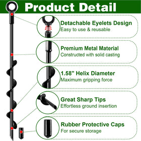 Easy installation with T-handle wrench for quick, secure anchoring.