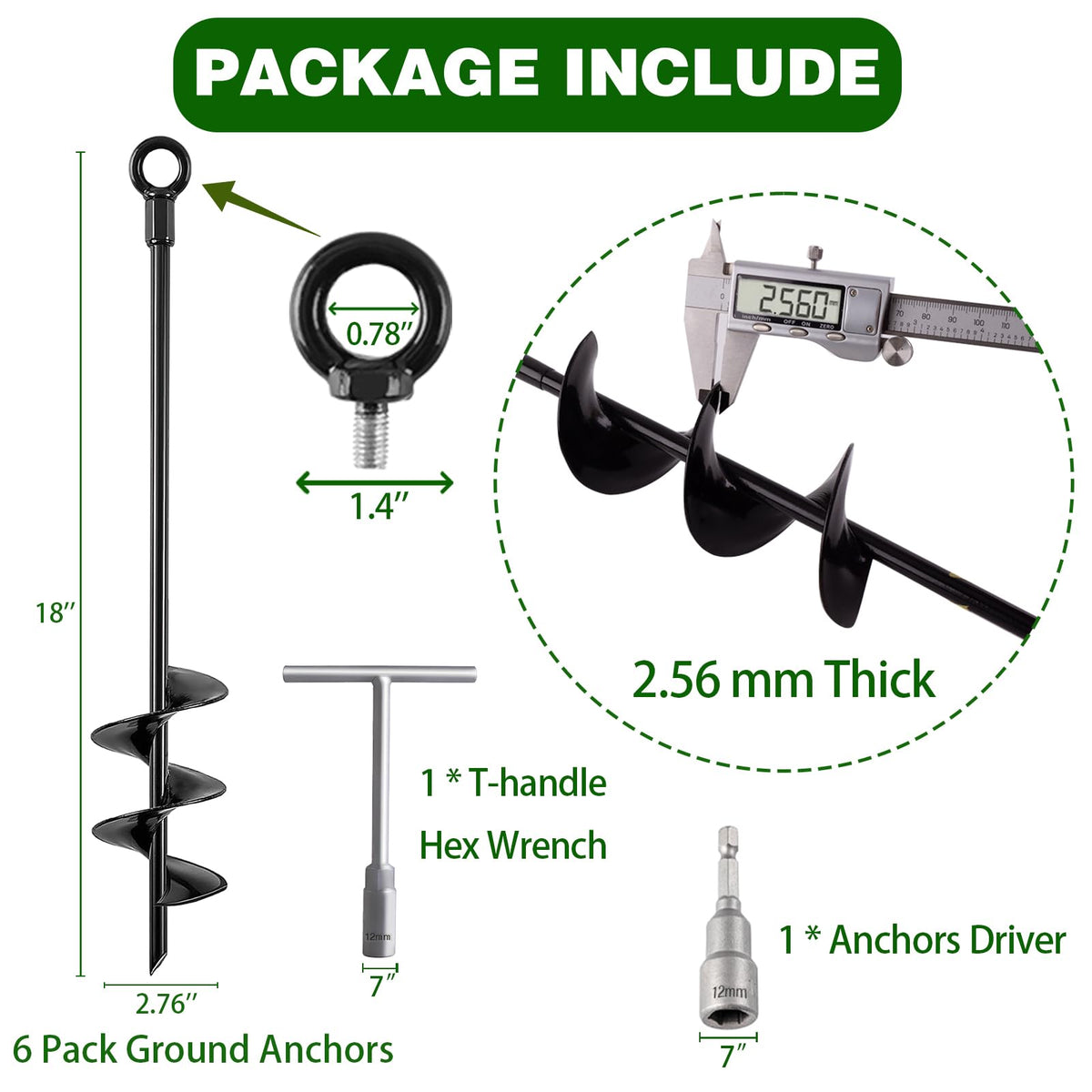 Fabulas ground anchors kit includes six anchors plus tools for on-site setup.