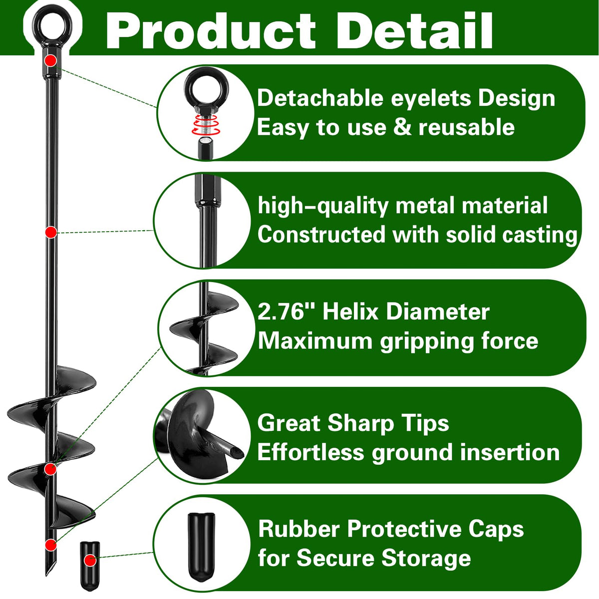 Fabulas ground anchors screw-in usage demonstrates quick, strong anchoring in soil.