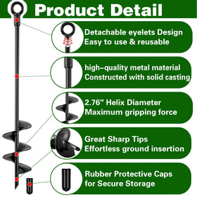 Fabulas ground anchors screw-in usage demonstrates quick, strong anchoring in soil.