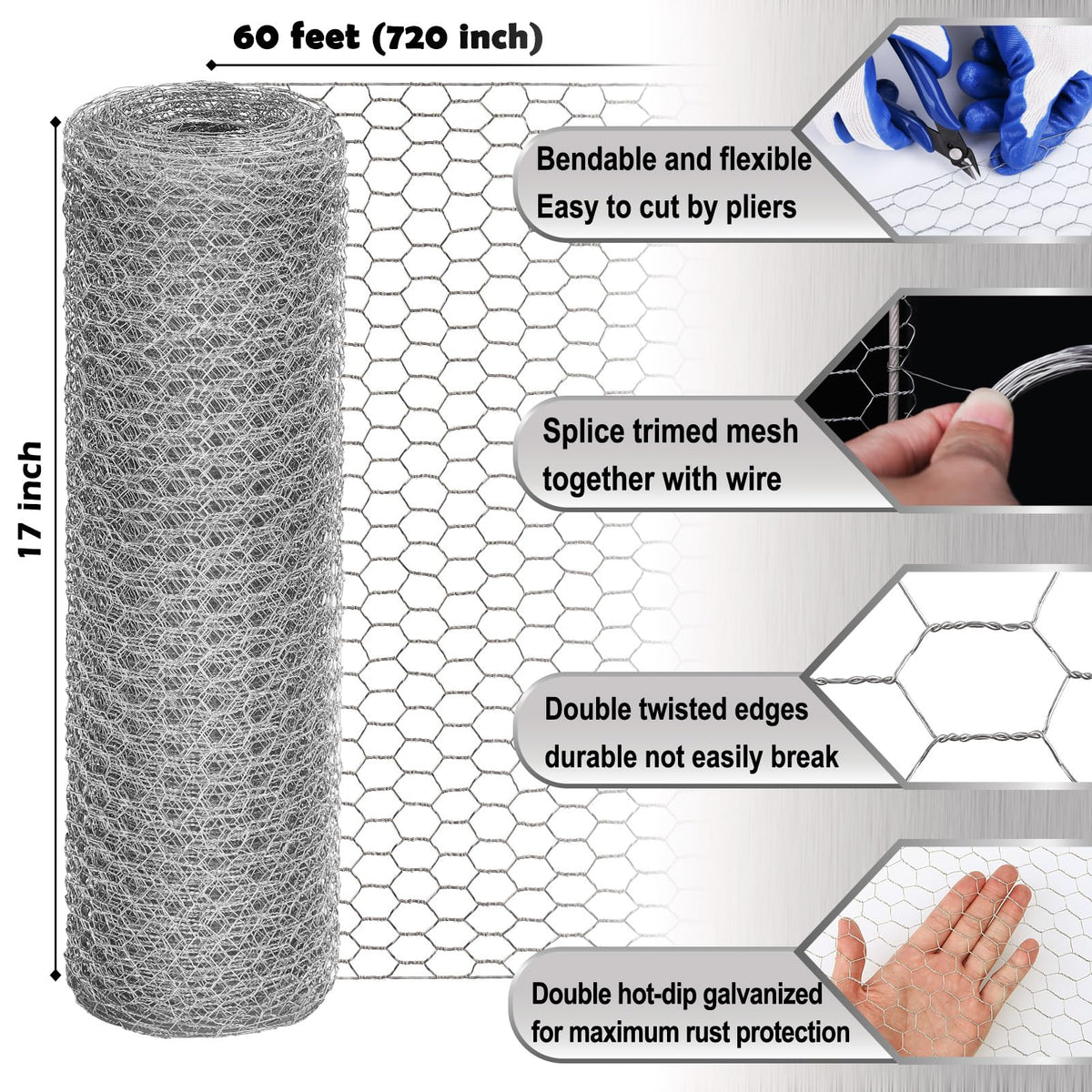Fabulas hexagonal galvanized wire 0.6mm grid provides sturdy protection