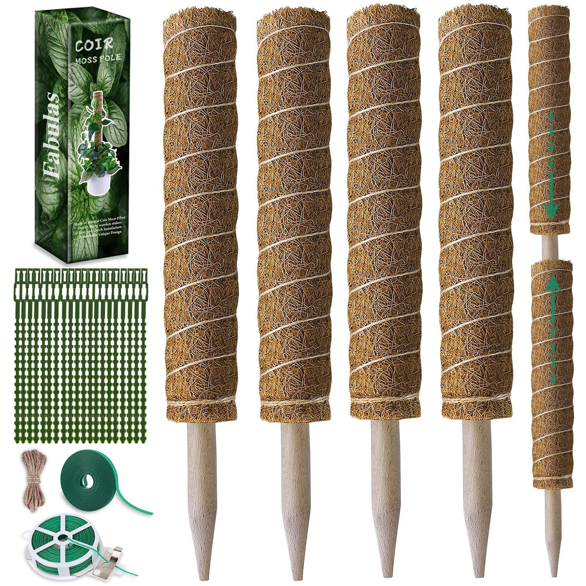 Fabulas moss pole 47.5 inch assembly supports climbing plants.