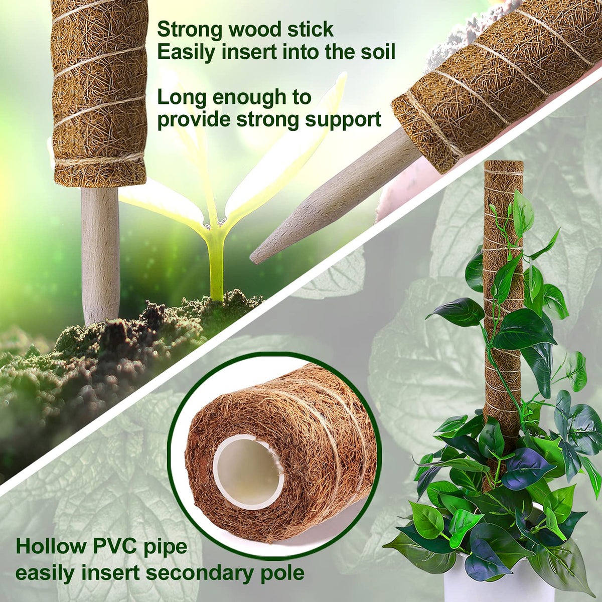 Fabulas moss pole wrapped with jute rope for added strength.