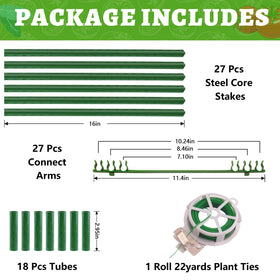 Fabulas value-packed kit includes stakes, arms, pipes, and ties for easy vertical gardening.