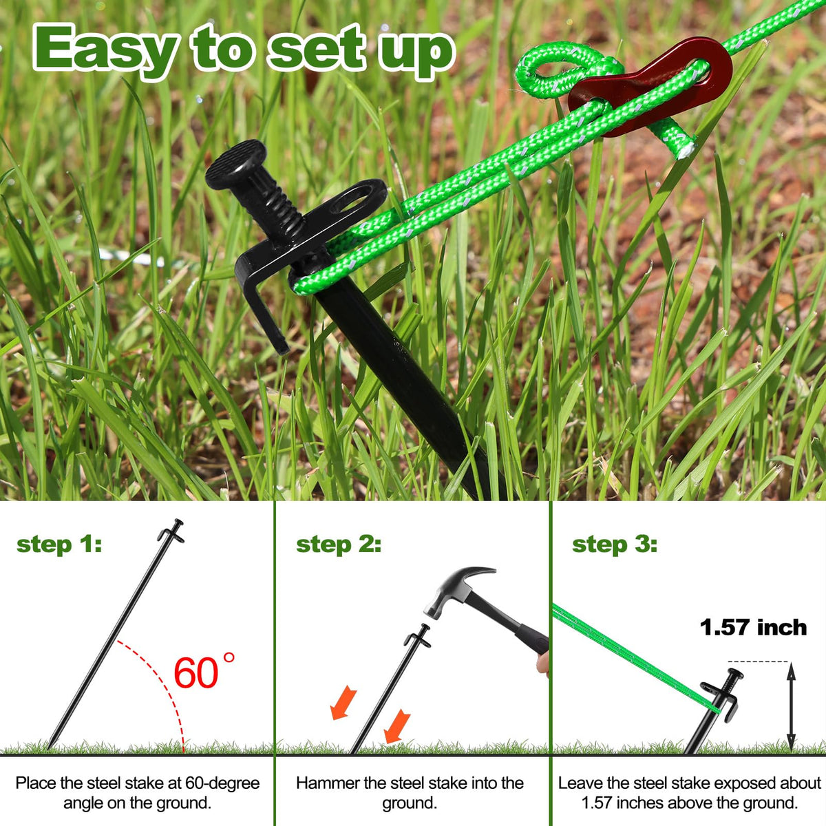 Fabulas kit includes 13.2-foot anchor ropes for adjustable tension on leaning trees.