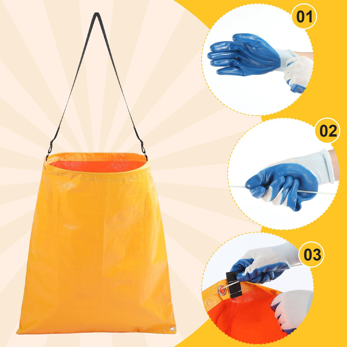 Faccito litter bag open mouth for easy debris collection.
