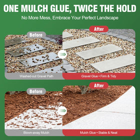 Facida glue uses adjustable sprayer for precise coverage on edging and beds.