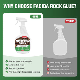 Facida adhesive works along patio edges and stepping stones without dripping.