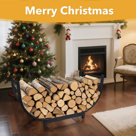 Facka curved firewood rack usable indoors or outdoors with durable design