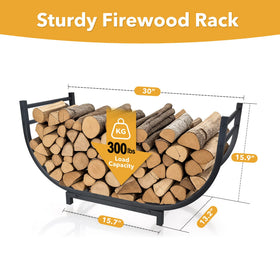 Facka curved firewood rack side handles for easy portability