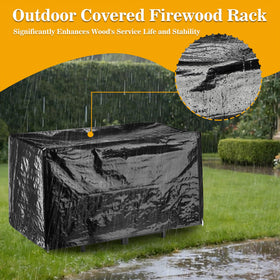 Facka firewood rack with anti-slip feet for stable placement.