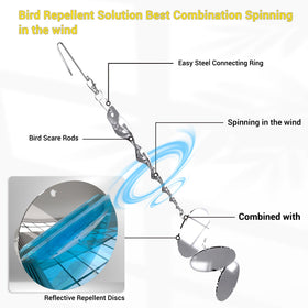 Factee bird scare set installs easily with no tools.