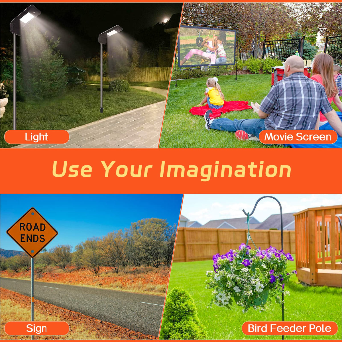 FactionGarden multiuse base supports umbrellas, trees, flags, and lights.