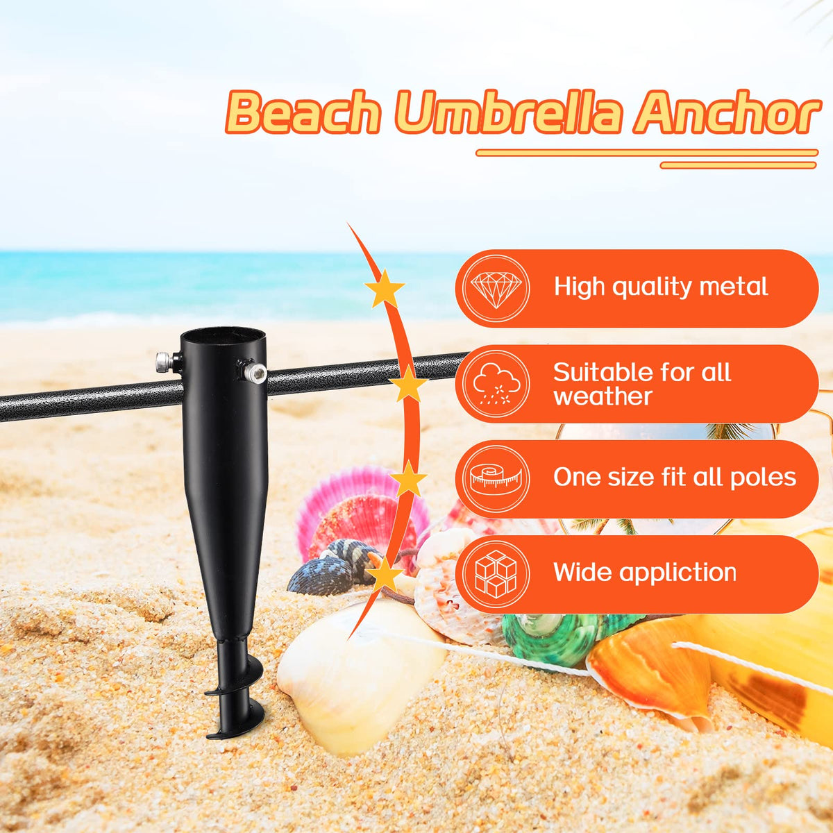 FactionGarden 2-pack heavy-duty umbrella stand shows durable metal construction.
