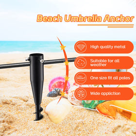 FactionGarden 2-pack heavy-duty umbrella stand shows durable metal construction.