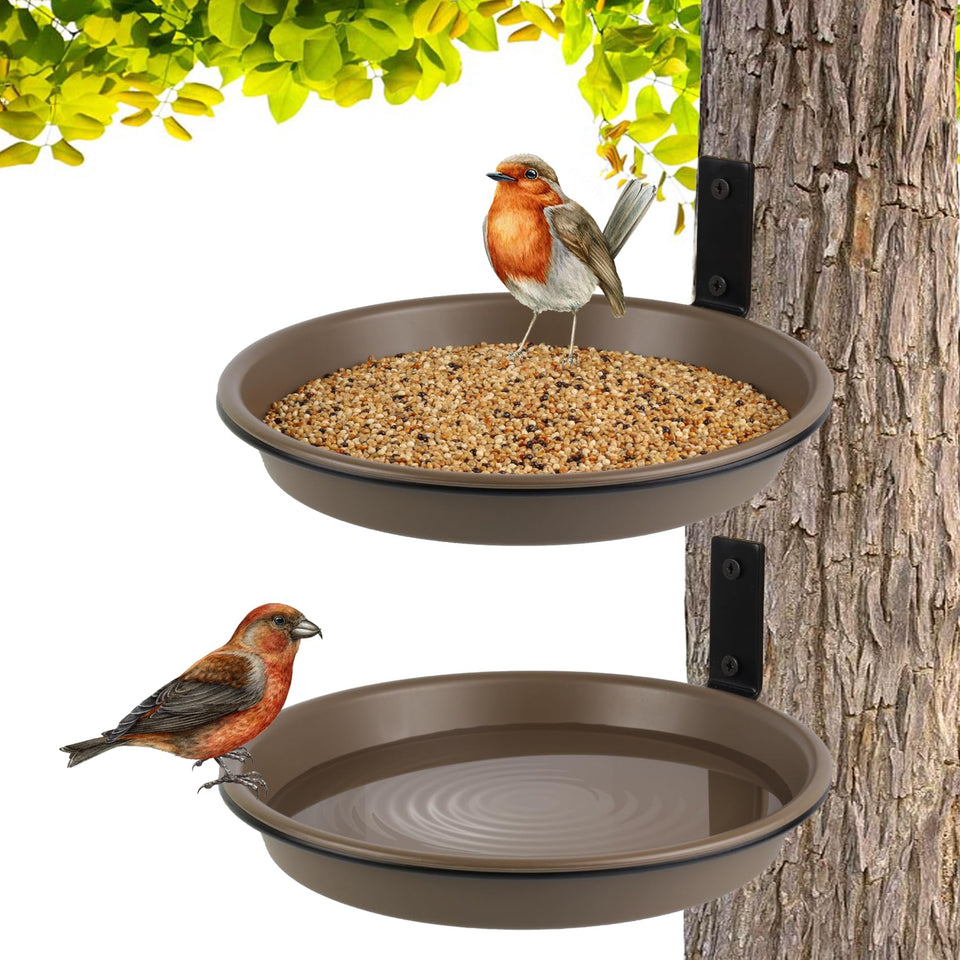 FAHAWEL bird feeder tray 8.4 inch outdoor bath for birds and small pets.
