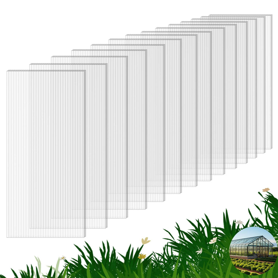 FAHKNS 14-pack greenhouse panel, clear 4x2, for bright, durable garden cover.