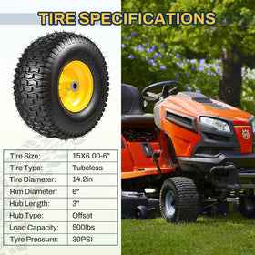 FAHKNS tire with 3-inch centered hub and 3/4-inch bushing detail