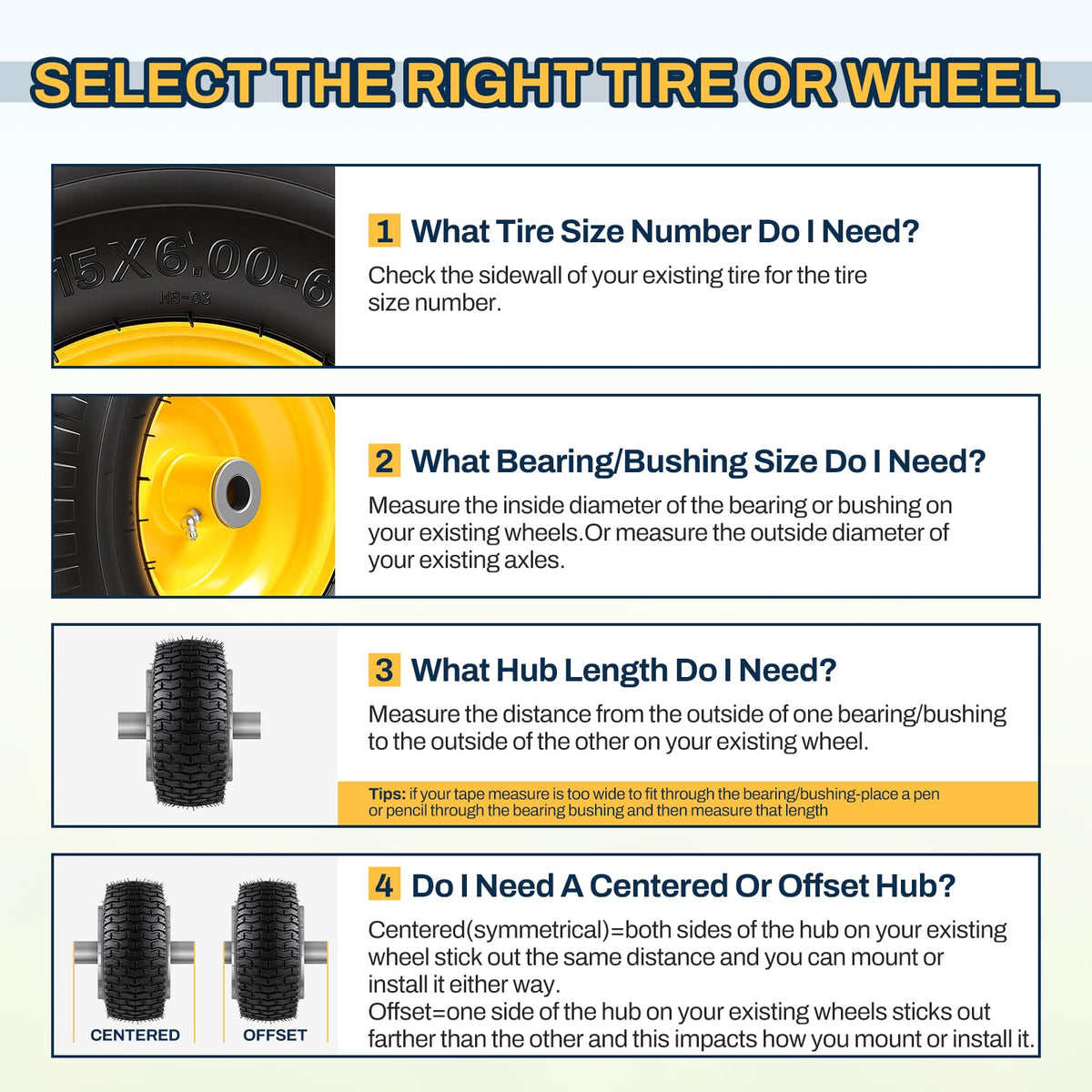 FAHKNS 500lbs capacity tire improves mowing performance and payload handling.