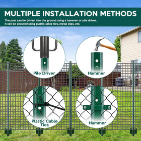 FAHKNS fence posts 7ft 10-pack studded design allows easy fence attachment.