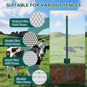 FAHKNS fence posts 7ft 10-pack compatible with welded wire and metal fences.