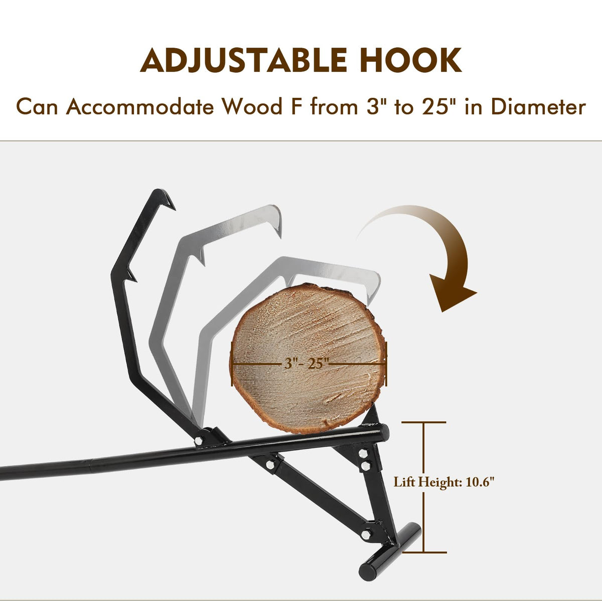 FAHKNS Timberjack ergonomic rubber handle reduces fatigue during lifting