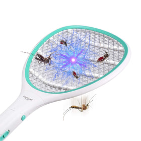 Faicuk bug zapper racket use in garden during outdoor moments