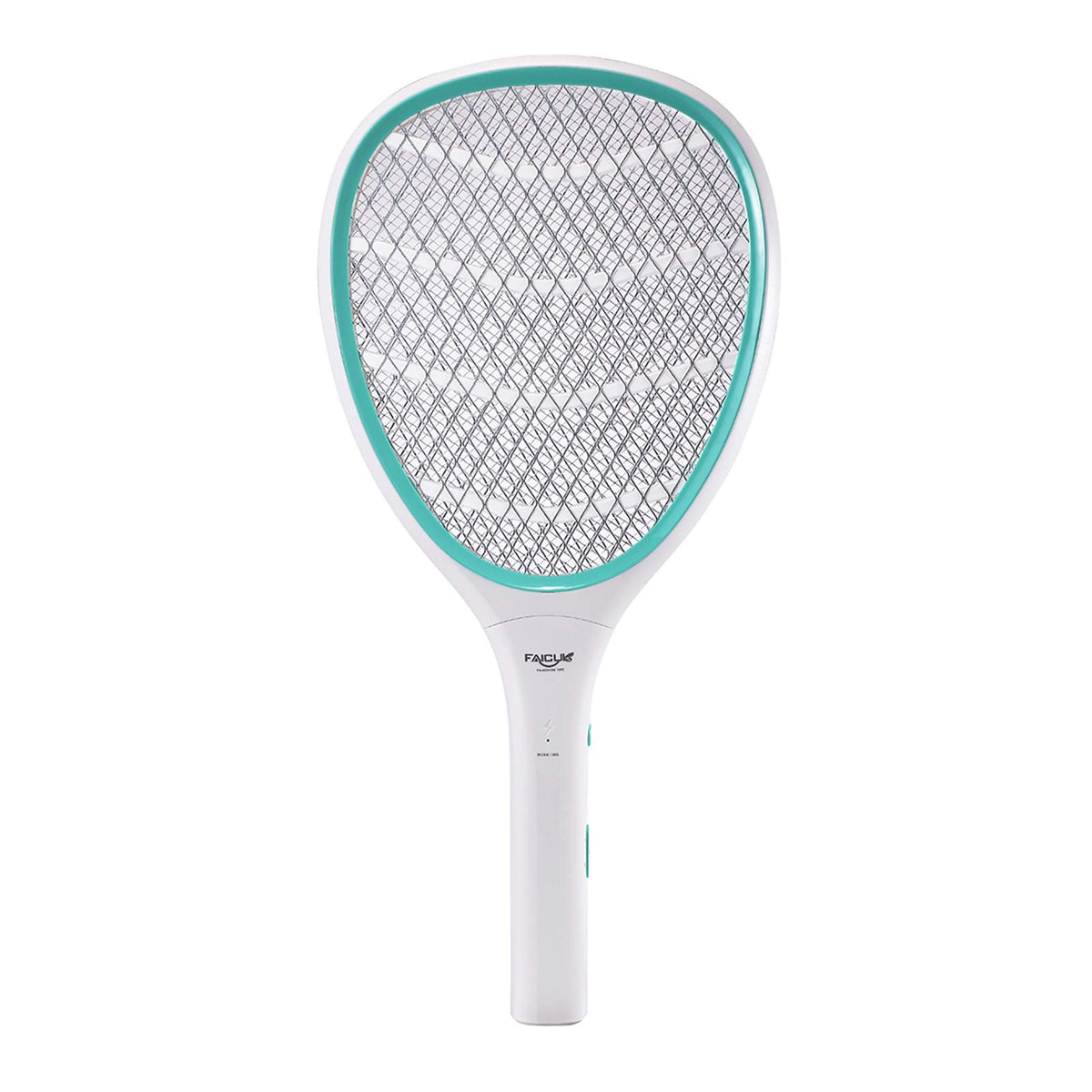 Faicuk handheld bug zapper racket - front view showing compact design for quick outdoor use.