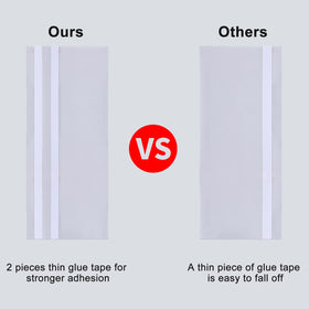 Faicuk window trap adhesive strip demonstrated on a window for easy setup.