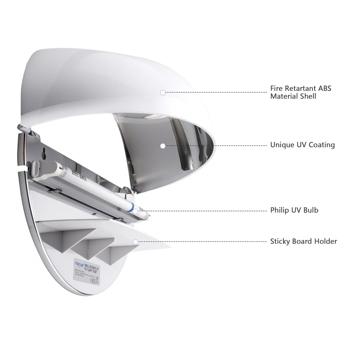 Faicuk WS108 side view, sleek decor and effective insect capture.