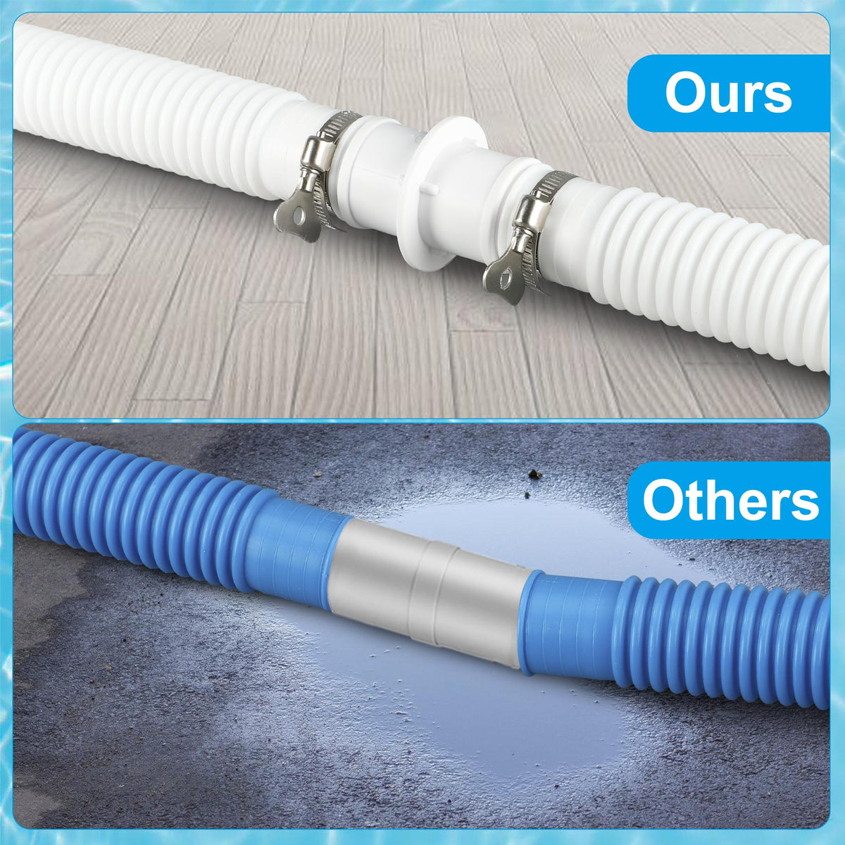 Durable PVC body of the Fairooth adapter resists wear while clamps secure.