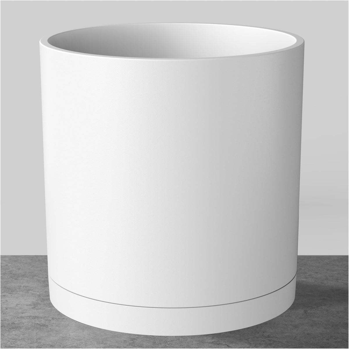 FaithLand 10in modern cylinder planter front view for indoor display of medium to large plants.
