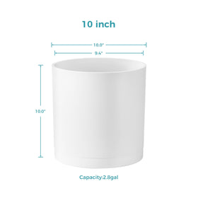 FaithLand 10in modern cylinder planter top view with clean rim and generous planting space.